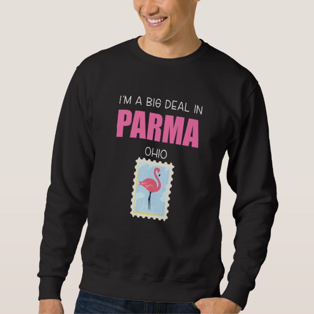 Big Deal Sarcastic Pink Flamingo Parma Ohio Sweatshirt (Vorderseite)