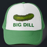Big Dill (Deal) Green Pickles Crunchy Sour Pickle Truckerkappe<br><div class="desc">Hat mit einer originalen Abbildung eines knusprigen grünen Koscher-Dill-Pickles,  und BIG DILL unter einem lustigen grünen Schriftart geschrieben. Sehen Sie nicht,  wonach Sie suchen? Brauchen Sie Hilfe bei der Anpassung? Kontaktieren Sie Rebecca,  um etwas für Sie entworfen zu haben.</div>