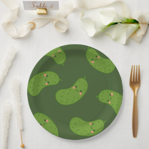 Big Dill Green Pickle Babyparty Pappteller