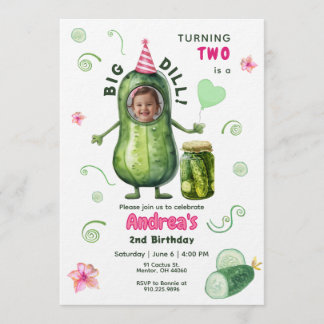 Big Dill Pickle Girl Birthday Any Age Photo  Einladung