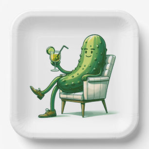 Big Dill Pickle mit Cocktail Pappteller
