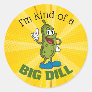 Big Dill Pickle Pup Button Runder Aufkleber