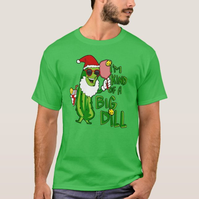 Big Dill Pickleball Santa T-Shirt (Vorderseite)