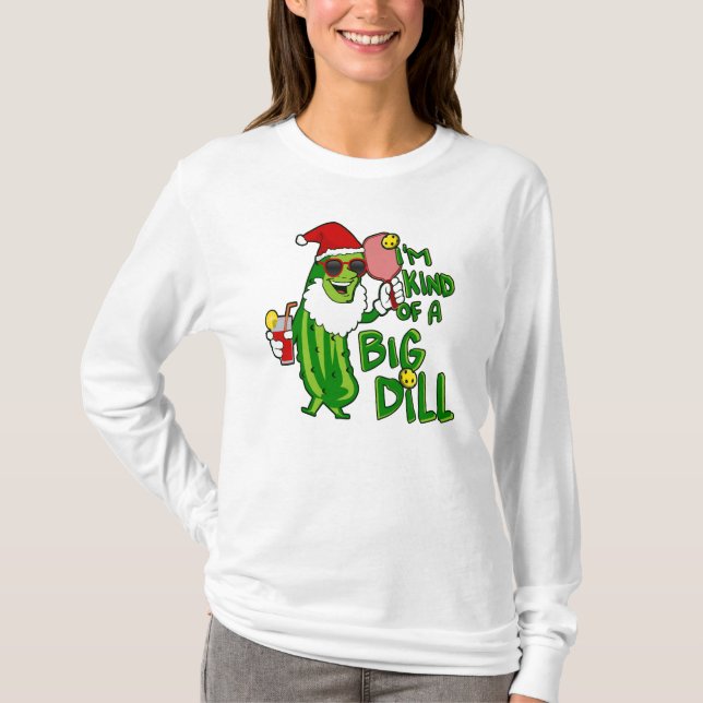Big Dill Pickleball Santa T-Shirt (Vorderseite)
