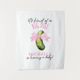 Big Dill Watercolor Coquette Pickle Baby Shower Wandteppich