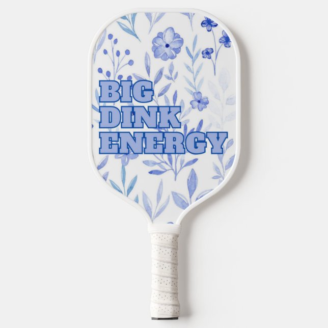 Big Dink Energy Blue Floral Pickleball Paddel Pickleball Schläger (Vorderseite)
