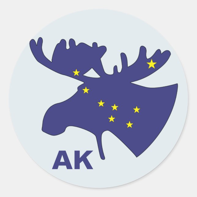 Big Dipper Moose Runder Aufkleber (Vorderseite)