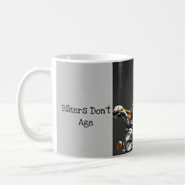 Big Dog auf Motorrad mit alternder Sentiment-Tasse Kaffeetasse