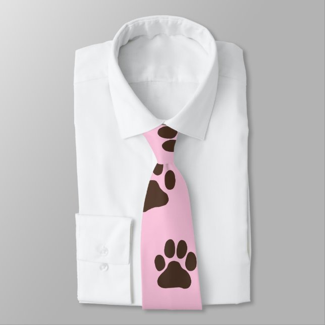 Big Dog Paw druckt Novelty Dog Lover's Neck Tie Krawatte (Gebunden)