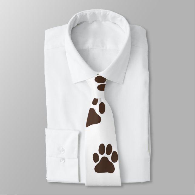 Big Dog Paw druckt Novelty Dog Lover's Neck Tie Krawatte (Gebunden)