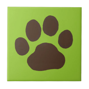 Big Dog Paw Print mit benutzerdefinierter Hintergr Fliese