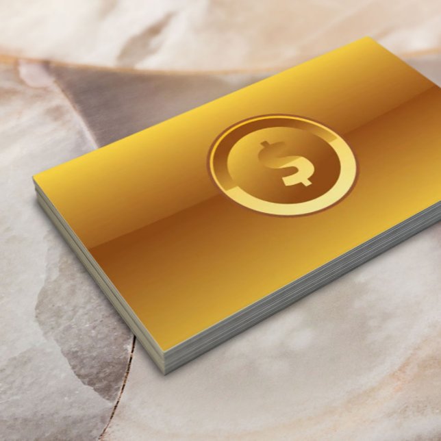 Big Dollar Sign Accounting Gold Business Card Visitenkarte (Von Creator hochgeladen)