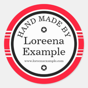 Big Dot & Stripes weiß + Ihr Rücken. Ideen Runder Aufkleber