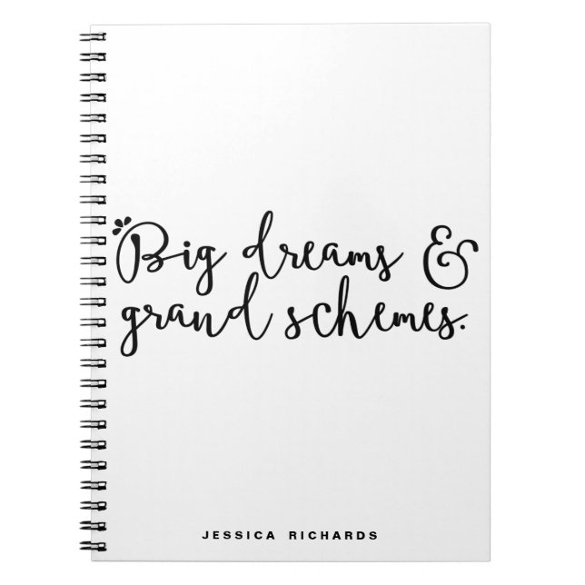 Big Dreams & Grand Schemes Personalisiertes Notebo Notizblock (Vorderseite)