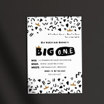 BIG Einladung zum ersten Geburtstag<br><div class="desc">Ideal für ein notorisches One Party für Ihre Kleinen,  die Biggie bekommen! Rap/Hip Hop Theme der 90er Jahre zum ersten Geburtstag. Das Design zeichnet sich durch feinen Text und ein quadratisches Muster aus den 90er Jahren aus.</div>