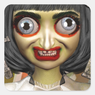 Big Eye Bula Quadratischer Aufkleber