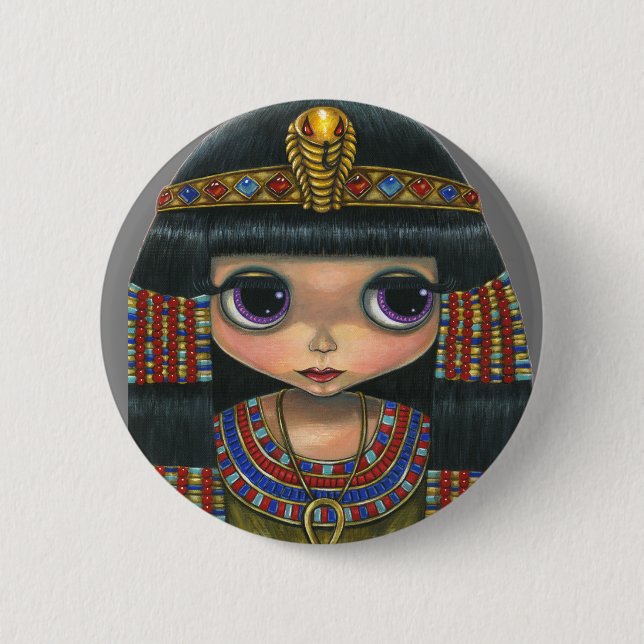 Big Eye Cleopatra Girl Doll Niedlich Button (Vorderseite)