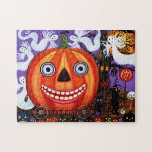 Big Eye Grinsen Halloween Pumpkin Puzzle