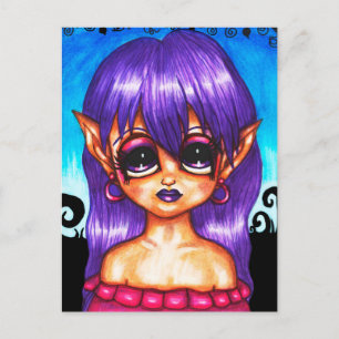 Big Eye Sinti und Roma Elf Girl Original Fantasy M Postkarte