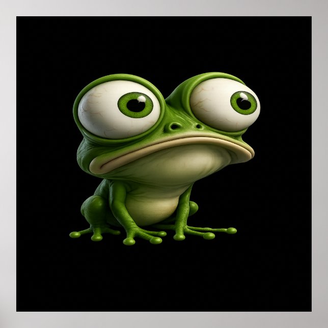 Big-Eyed Cartoon Frog Poster (Vorne)
