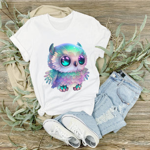 Big Eyed Multicolored Owl Graphic T-Shirt
