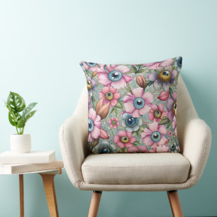 Big Eyes and Flowers Design Collection Kissen