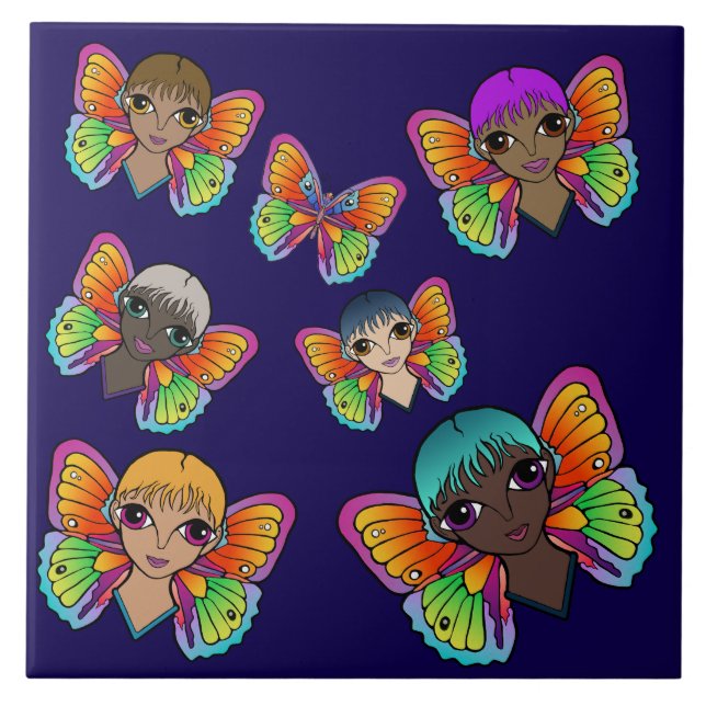 Big Eyes & Butterfells Design Fliese (Vorderseite)