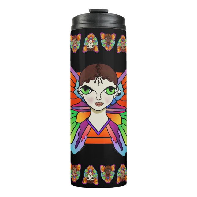 Big Eyes & Butterfly Flügel Thermosbecher (Vorderseite)