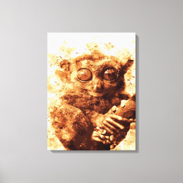 Big Eyes Monkey Coffee Art| Funny Monkey  Design Leinwanddruck (Vorderseite)