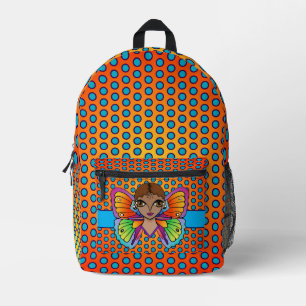Big Eyes und Polka Dots Print Cut Rucksack