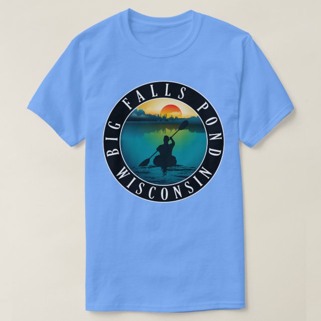Big Falls Pond Wisconsin Kayaking T-Shirt (Design vorne)