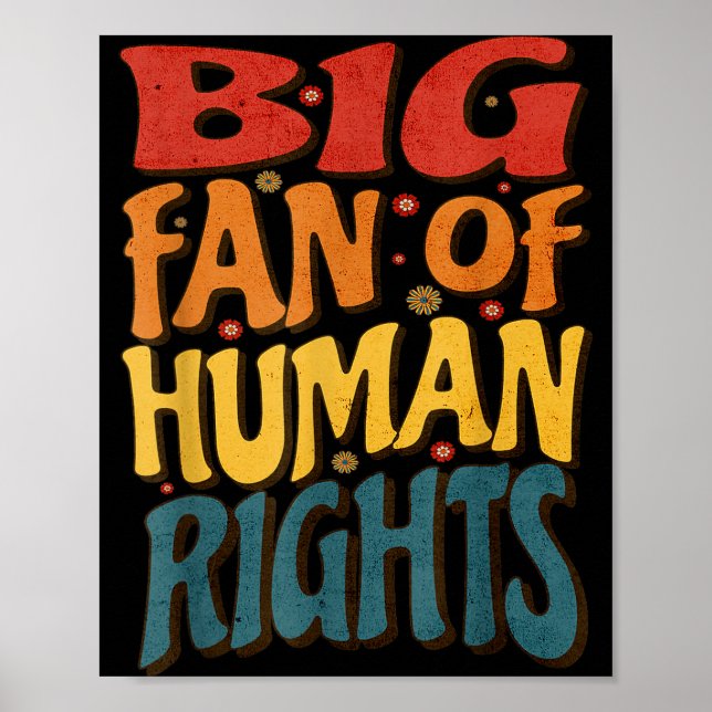 Big Fan Of Human Rights Retro Style For Womens  Poster (Vorne)