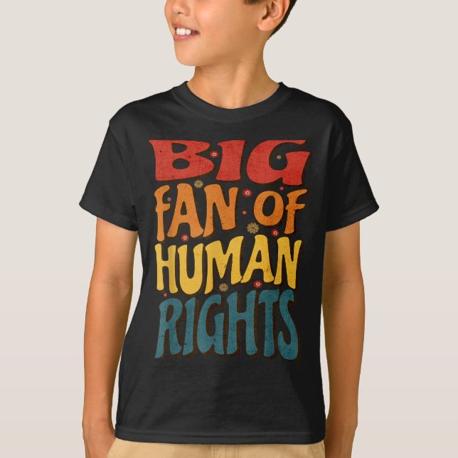 Big Fan Of Human Rights Retro Style For Womens  T-Shirt (Vorderseite)