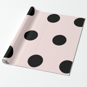 Big Fat Black Polka Dots Muster auf rosa Hochzeit Geschenkpapier