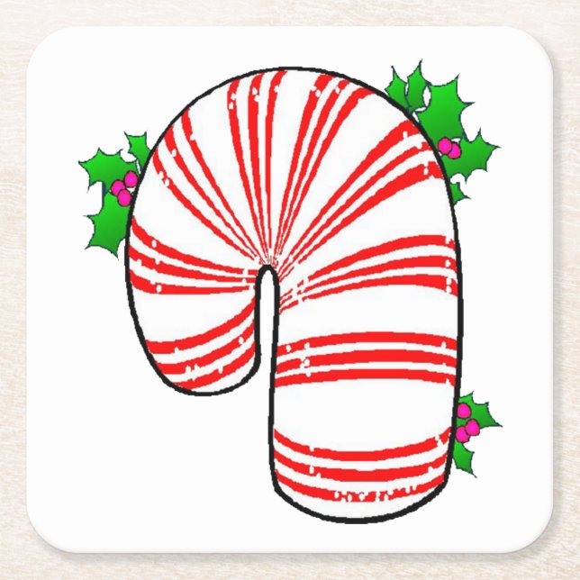 Big Fat Candy Cane Rechteckiger Pappuntersetzer (Vorderseite)