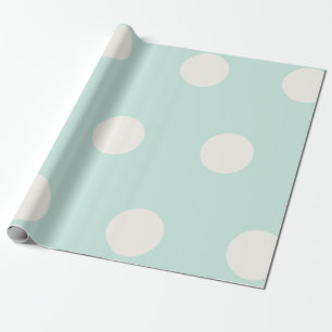 Big Fat Vanilla Polka Dots Muster auf Mint Hochzei Geschenkpapier