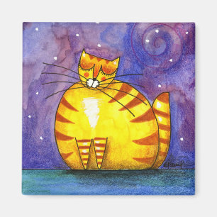 Big Fat Yellow Cat - Magnet