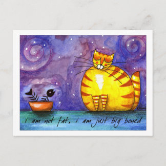 Big Fat Yellow Cat - PostCard Postkarte