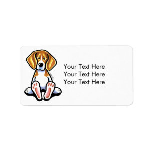 Big Feet Beagle Off-Leash Art™ Medium Adressaufkleber