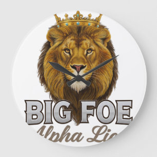 BIG FEIND Alpha Löwenkönig der Wildnis Große Wanduhr