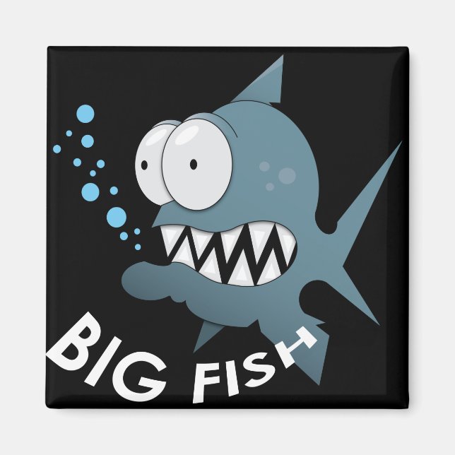 Big Fish - 2 Zoll Square Magnet  (Vorne)