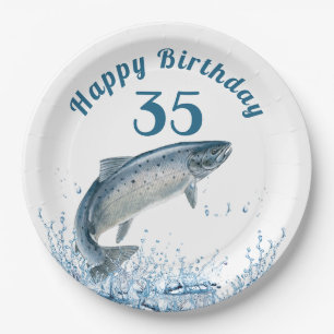 Big Fish in Wasser 35. Geburtstag Party Papier Pla Pappteller