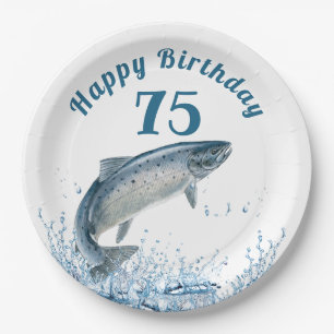 Big Fish in Wasser 75. Geburtstagsparty Papier Pla Pappteller