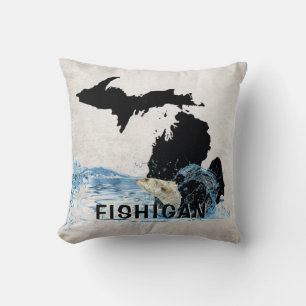 Big Fish in Water mit Michigan Graphic Kissen