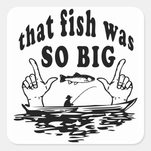 Big Fish Quadratischer Aufkleber (Vorderseite)