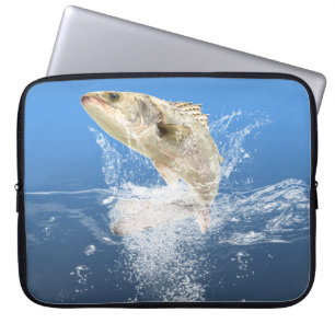 Big Fish Splashing Blue Water Laptopschutzhülle