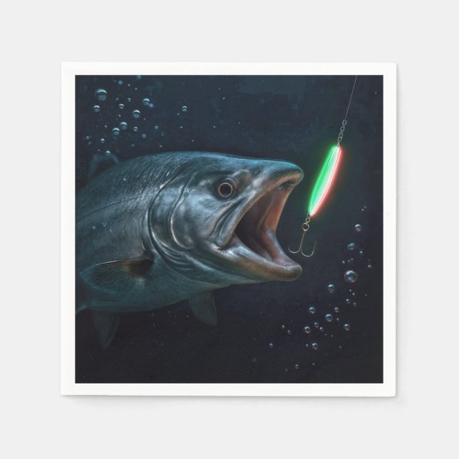 Big Fish with Neon Lure Serviette (Vorderseite)