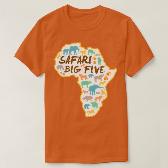 Big Five Safari Animes Africa Map T-Shirt (Design vorne)