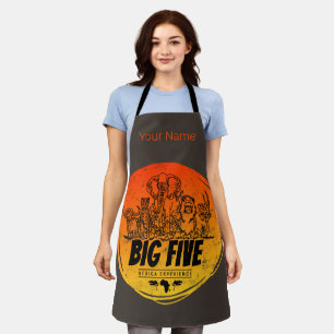 Big Five von Africa Safari Vintag Elefant, Löwe Schürze