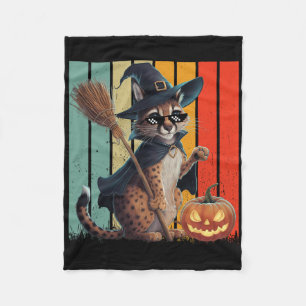 Big Floppa Meme Caracal Cat Halloween Fleecedecke